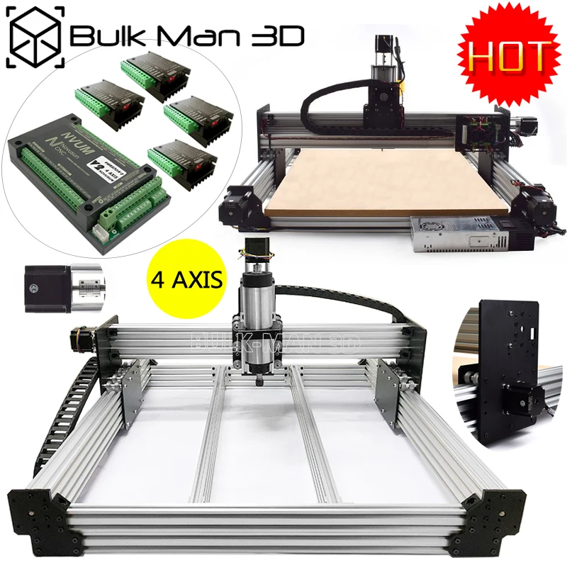 

1515 WorkBee CNC Router 4 Axis CNC Engraving Machine Full Kit NVUM Mach3 2.2KW CNC Milling Cutter DIY CNC lathe for woodworking
