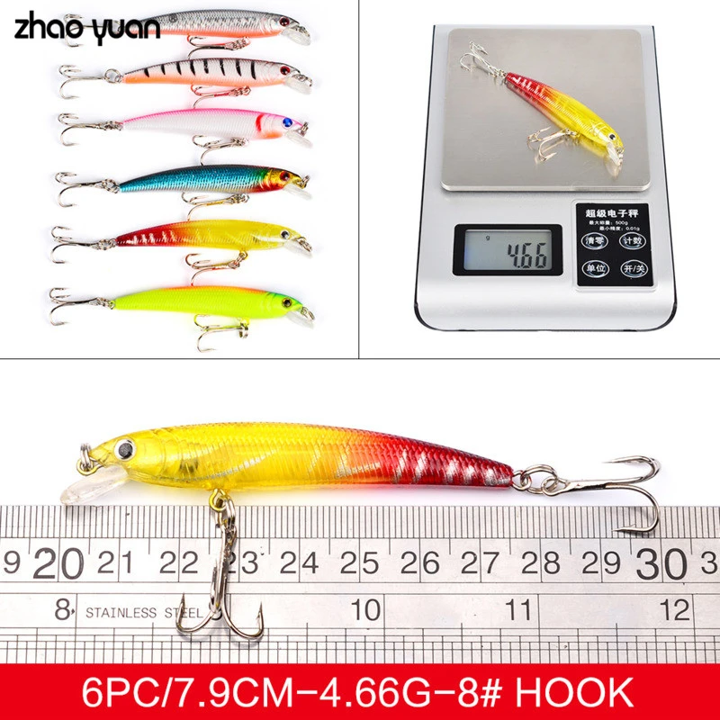 Minnow Mixed 57pcs/Set Fishing Lure Bait Set Wobbler Swimbait With Treble Hook Sea Fishing Tools pesca Carp Fishing Tackle