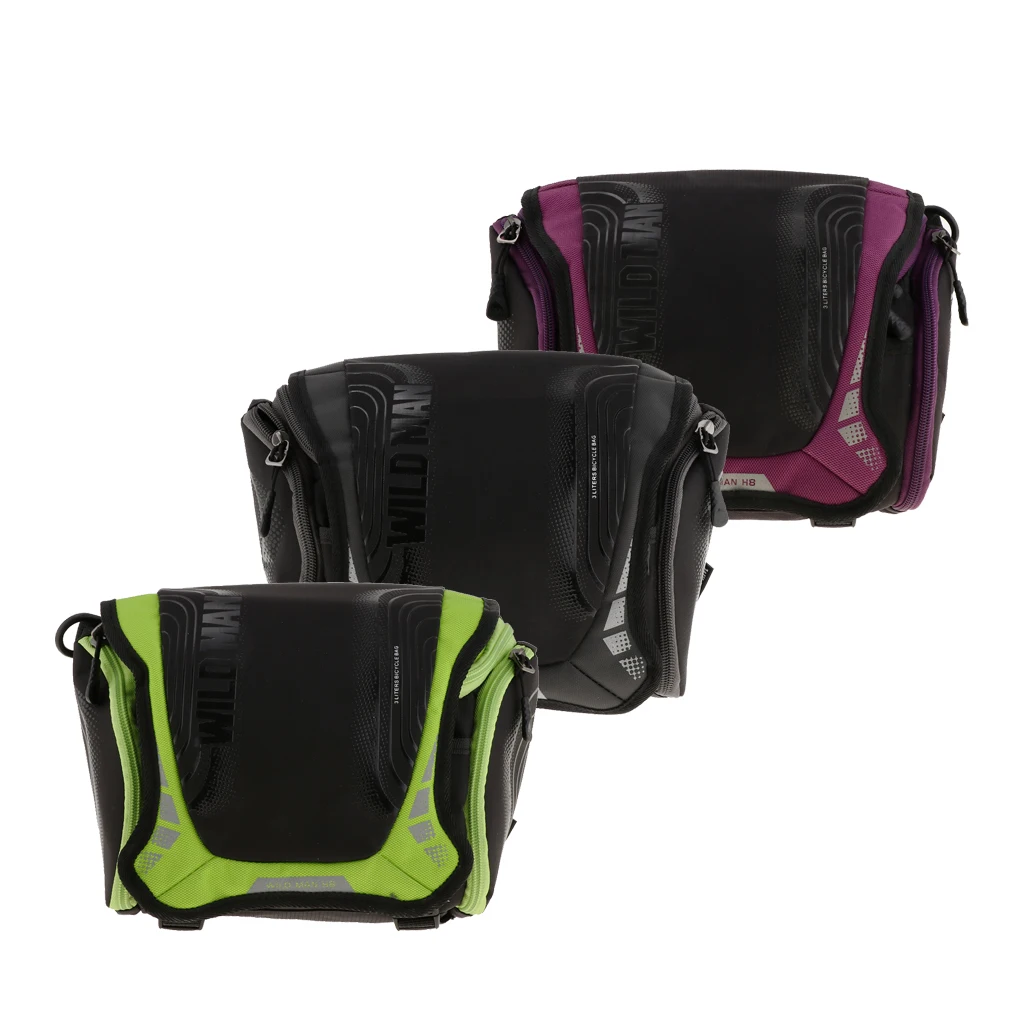 Waterproof Bike Bicycle Cycling Basket Handlebar Bag with Reflective Stripe Outdoor Camera Pack Accessories Black Purple Green