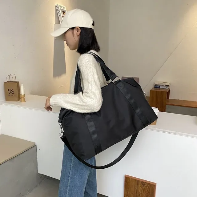 Buy OnlineFashion Large Travel Bag Women Cabin Tote Bag Handbag Nylon Waterproof Shoulder Bag Women Weekend Gym Bag Female.