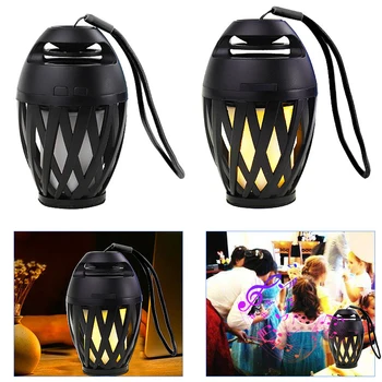 

Portable Flame Bluetooth 5.0 Speaker Outdoor Atmosphere Soft Light Woofer Mini Camping Stereo Music Box LED Bluetooth Speaker