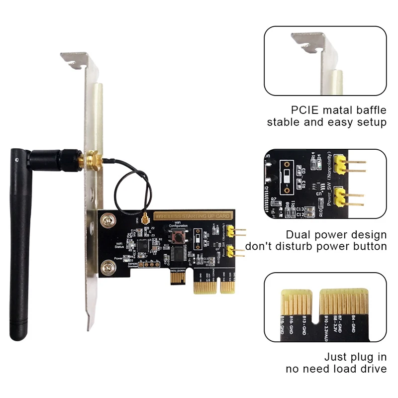 Горячая-мини PCI-E Настольный ПК Пульт дистанционного управления карта WiFi беспроводной умный переключатель релейный модуль перезапуск Переключатель включение/выключение