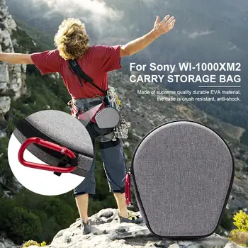 

Hard Carrying EVA Case Headphone Protective Soft Cloth Lining Travel Bag Wireless Headset Storage Bag For Sony WI-1000XM2