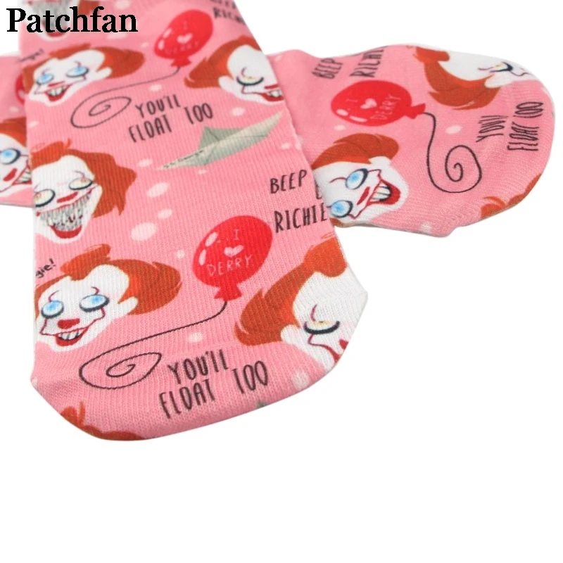 12 пар/лот Patchfan Стивен Кинг это ужас Косплей мультфильм аниме женские носки до лодыжки Kawaii Вечерние подарки косплей A2326