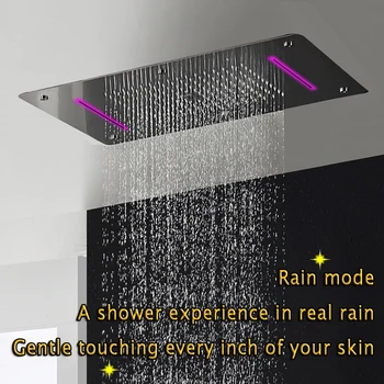 

Multifunction Remote Control Rainbow Color change LED Shower Embedded Ceiling Rainfall Waterfall Bubble Mist big shower head