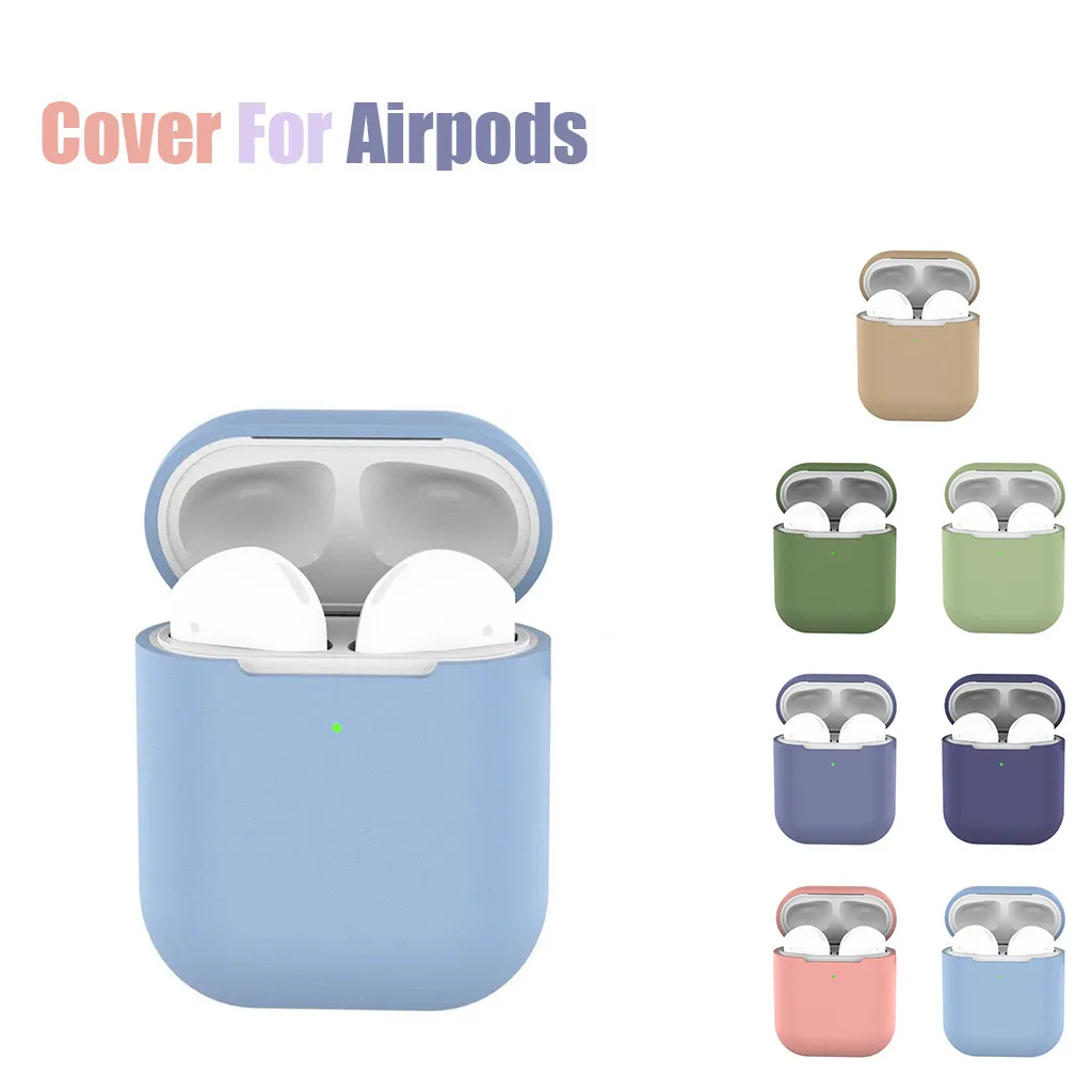 Earphone Case For Apple AirPods 2 Case Silicone Cover Headphone Pouch Protective Soild Soft Case For AirPods Silm Case #A