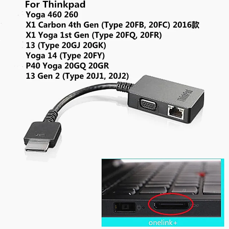 Lenovo ThinkPad OneLink + адаптер VGA/RJ45 (черный) Новый IBM 13/Gen 2 yoga 260 460 X1 1st 14 | Компьютеры и офис