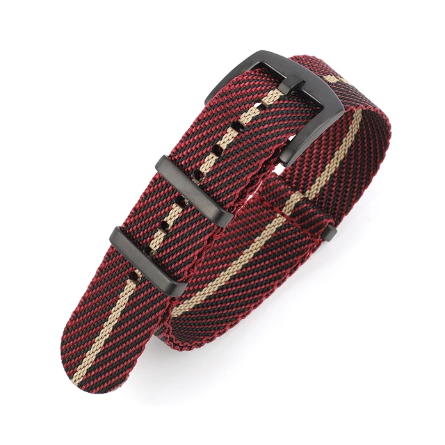 Nylon Nato Strap 20mm 22mm Stripe Watchband Replacement Watch Band Military Wristband Accessories For Tudor Nato Watch Strap red black khaki 2