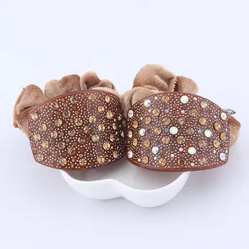 

New Fasion Women Girls Acetate Rhinestone Geometric Ponytail Holder Elegant Elastic Velvet Hair Bands Hairwear Hair Accessories