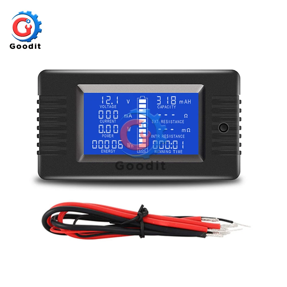 Цифровой DC 0-200V 50A Многофункциональный измеритель напряжения тока автомобиля тестер емкости сопротивление электричества Измеритель Напряжения Монитор