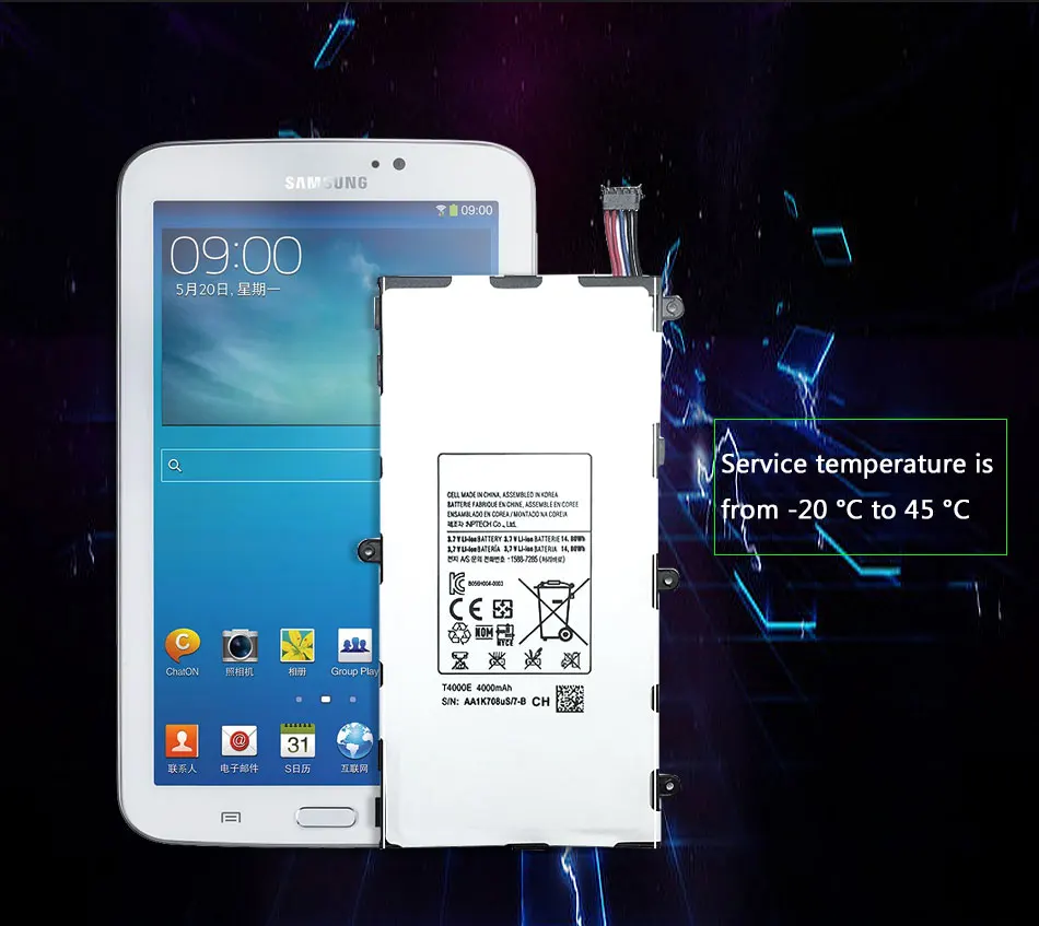 KiKiss 4000 мА/ч, замена Батарея T4000E для samsung Galaxy Tab 3 7,0 SM T210 T211 T215 GT P3210 P3200 SM-T210 SM-T211 T217