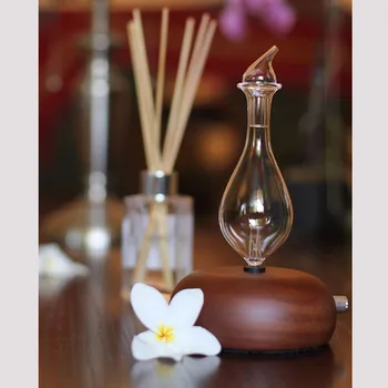 

Electric Humidifier Essential Aroma Oil Diffuser Ultrasonic Wood Grain Air Humidifier USB Mini Mist Maker LED Light