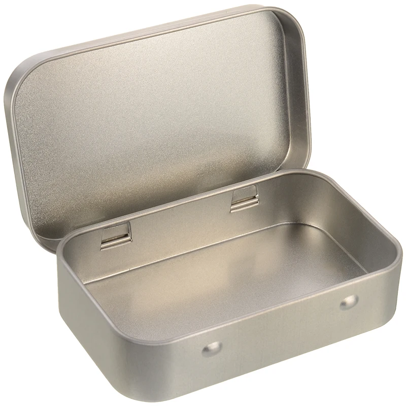 6 шт Прямоугольные пустые металлические жестяные банки для хранения коробочка с