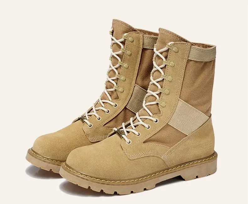 LAKESHI Brand Men Boots Fashion Motocycle Boots Men Shoes Winter Military Boots Male Autumn Winter Leather Desert Male Boots
