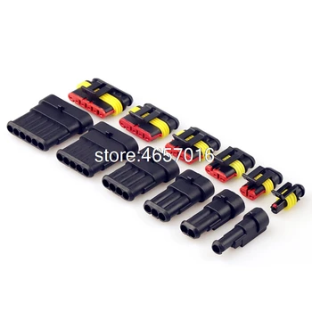 

30/60 Sets Superseal AMP Tyco 1.5 Kit 1/2/3/4/5/6 Pin Female Male Waterproof Electrical Wire Cable Automotive Connector Car Plug