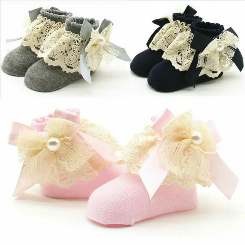 Cute Girl Ankle Fancy Lace Ruffle Frilly Princess Cotton Beauty Short Socks |