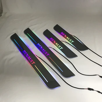 

Qirun led moving door scuff for renault arkana koleos dynamic door sill plate flat lining overlay Flowing/still light