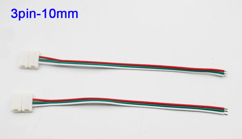 5 шт. 2pin 3pin 4pin 5pin 6pin для сварки Разъем карабин кабель для RGB RGBW rgbww светодиодный полосы света светодиодный светильник лента - Цвет: 3pin   10mm  A