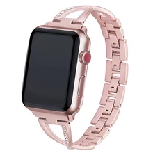 Женский ремешок для Apple, ремешок 38 мм/42 мм/40 мм/44 мм, бриллиантовый ремешок из нержавеющей стали для iwatch серии 4 3 2, браслет