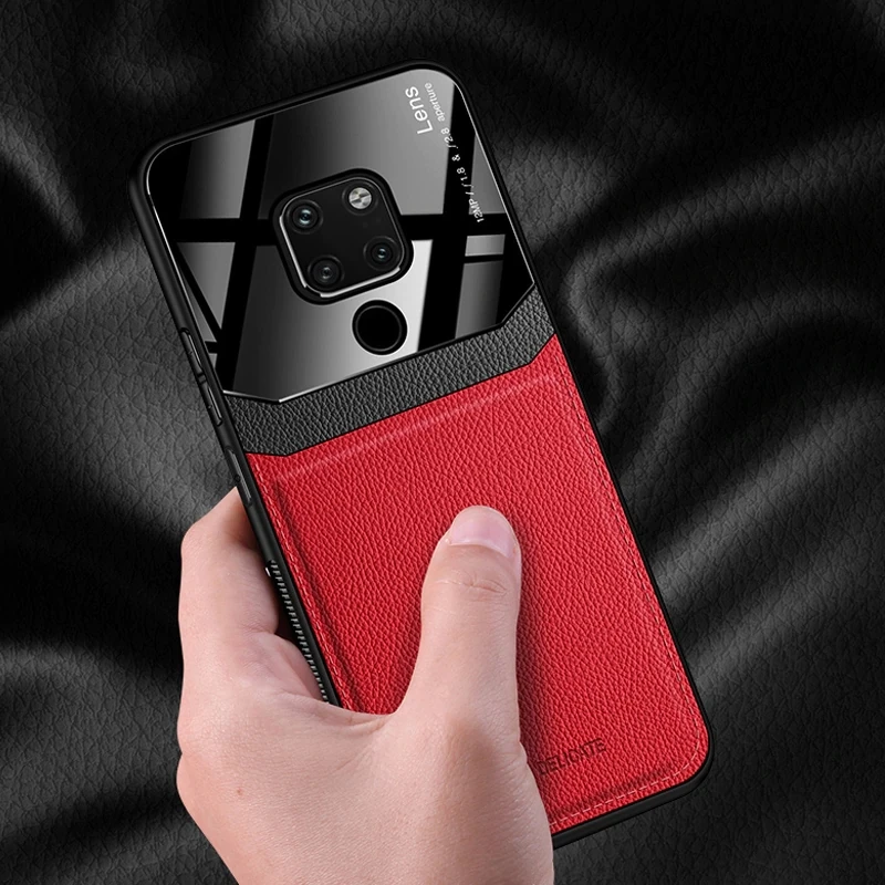 KISSCASE Leather Plexiglass Case For Huawei P20 P30 Pro Cases Mate 30 P10 Plus 10 20 Nova 2S 3i Back Cover |