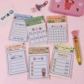 

30Sheets/Lot Kawaii Korean INS Lovely Kindergarten Girl Memo Pad N Times Sticky Notes Portable Notepad School Office Supply