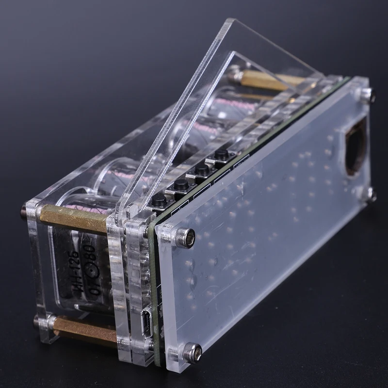 

4-Bit IN-12 Integrated Glow Tube Clock with Colorful RGB LED Backlight DIY Magic Clock