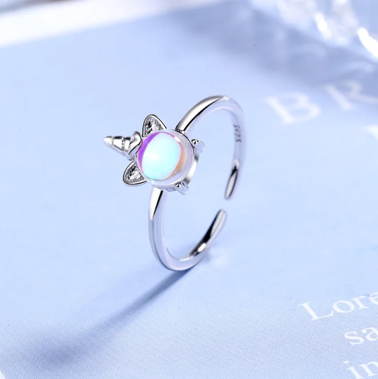 Ramos Neue изысканный Farbe Mondstein Einhorn Öffnung Ringe Für Schmuck Zubehör Party Geschenke | Украшения и