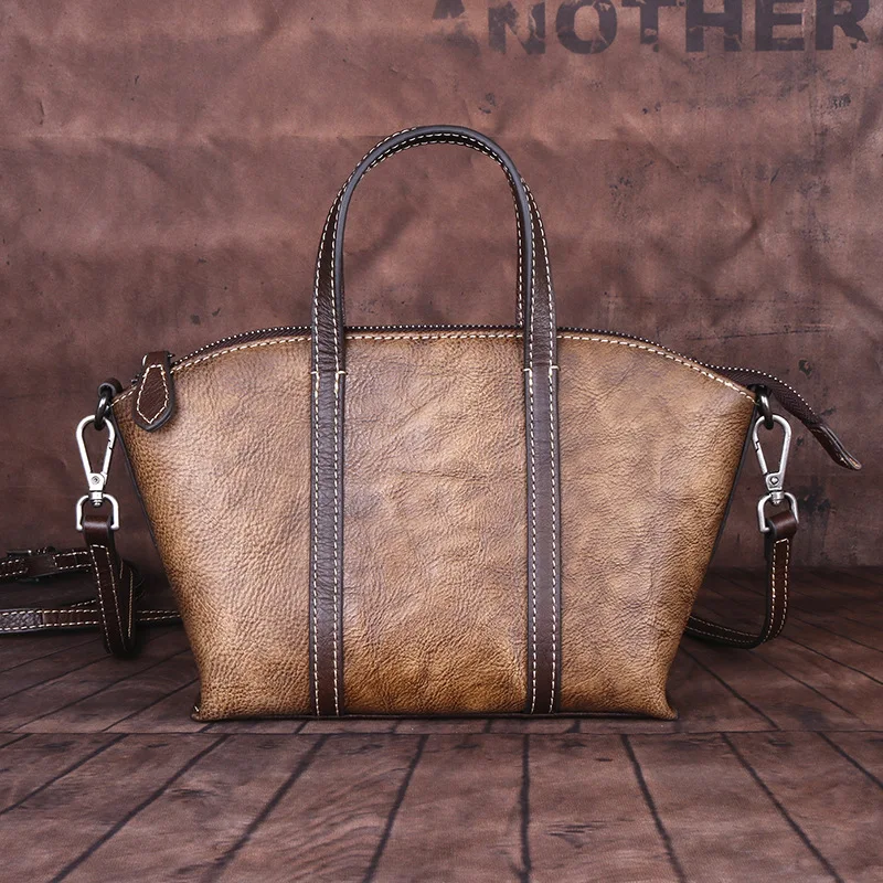 

Johnature Vintage Soft Genuine Leather Women Bag 2020 New High Quality Cowhide Handbags Solid Color Shoulder & Crossbody Bags