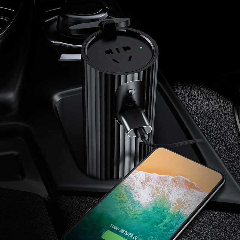 ROCK type-C USB быстрая зарядка автомобильный инвертор 110 Вт DC 12-14,5 в AC 220 В автомобильная зарядка для iPhone 11 Pro huawei P30 Xiaomi 9 S10 Note10