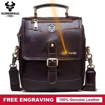 

2020 Fashion Men Shoulder Bag Leather Men Messenger Bags Male Flaps Business Crossbody bolsos Bags High Quality Famous Sling Sac