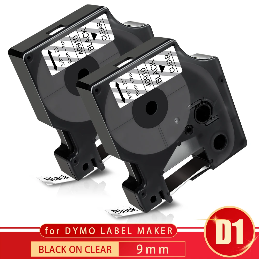Topcolor-9mm D1 라벨링 테이프 40910, 흰색 바탕에 검은색, Dymo 라벨 프린터 타자기, Dymo D1 테이프 라벨관리자 100 용