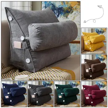 

Nordic Simple Korean Velvet Bed Bay Window Long Pillow Sofa Cushion Zipper Removable Washable Adjustable Back Wedge Cushion