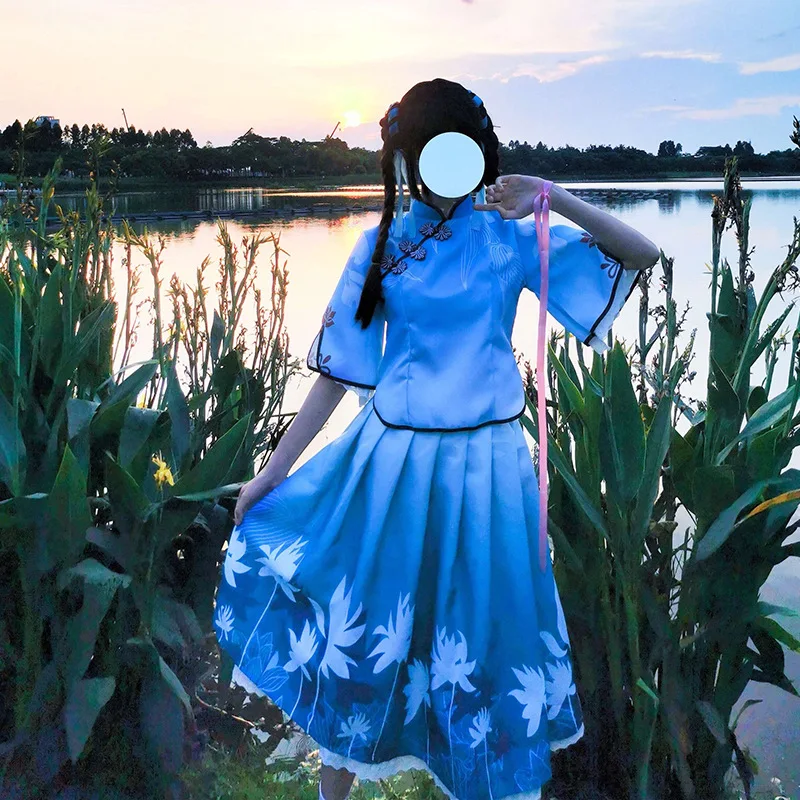 

Chinese Retro Cheongsam Cosplay Lingerie Dress Girls Clothing Kawaii Anime Style Role Play Uniform Princess Party Stage Lolita