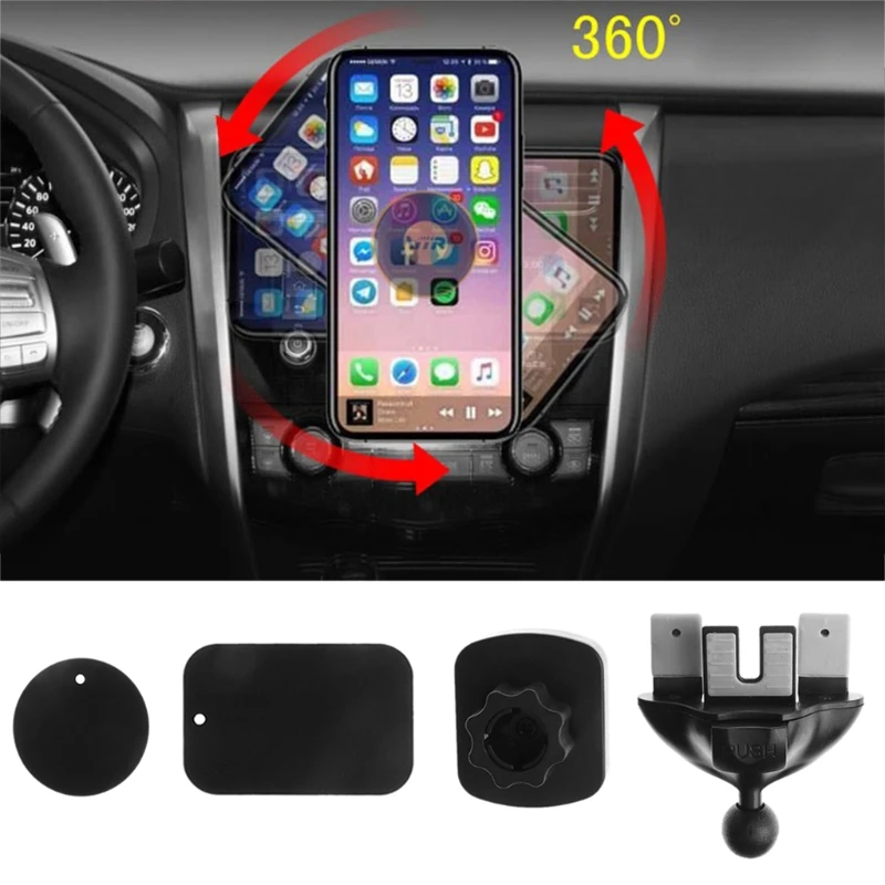 

OOTDTY 360 degrees Magnetic Car CD Slot Air Outlet Mount Holder Cradle For iPhone Cell Phone GPS Mount Stand