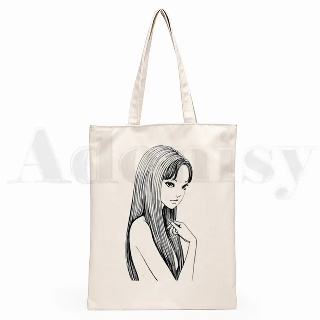 Japan Manga Junji Ito Tomie Shintaro Kago Graphic Hipster Cartoon Print Shopping Bags Girls Fashion Casual Pacakge Hand Bag A