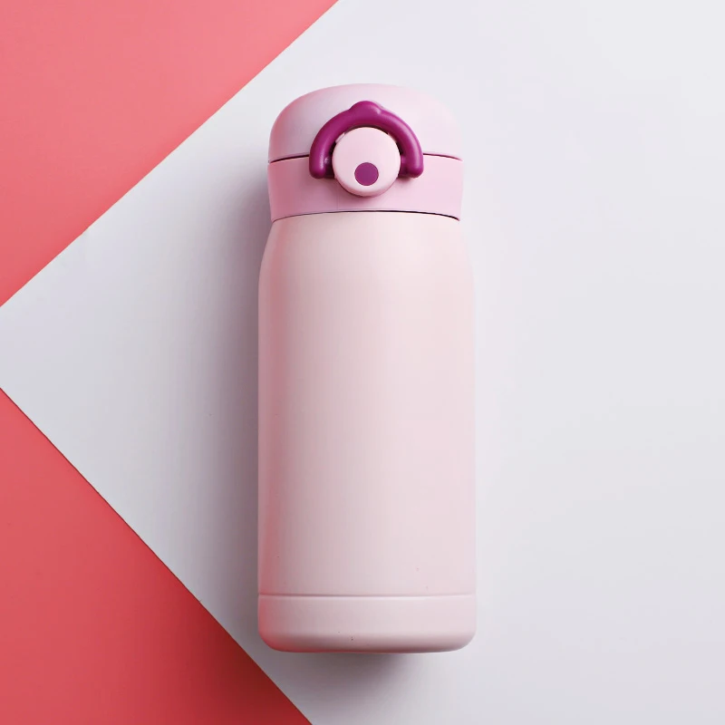 Термовакуумная чашка Материал 304 нержавеющая сталь бутылка с всплывающей крышкой дизайн Изолированный градиентный цвет 260 мл 320 мл для путешествий - Цвет: Pink