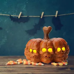 Тыква, череп на Хеллоуин декоративная лампа, на батарейках страшное праздничное освещение светодиодный Декор тыквы