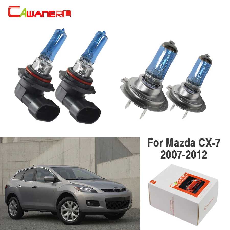 Cawanerl 4 шт. 100W фары для автомобилей головной светильник галогенная лампа 12V