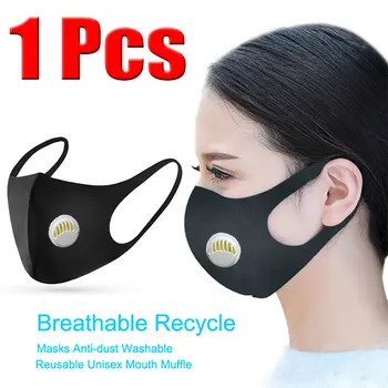 

1 Pcs Unisex Sponge Dustproof PM2.5 Pollution Half Face Mouth Mask With Breath Wide Straps Reusable Washable Muffle Respirator