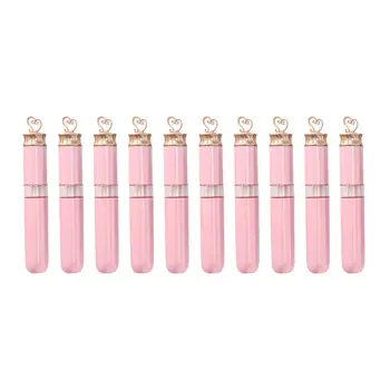 

10 Pcs/lot 5ml Plastic Empty Lip Gloss Tube Heart Pink Lip Balm Bottles Container Cosmetic Refillable Bottles Lip Glaze Tubes