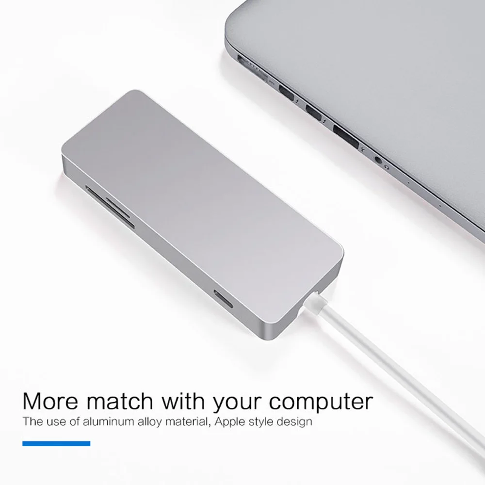 7 в 1 type C зарядный концентратор к HDMI RJ45 Gigabit LAN USB3.0 TF SD адаптер для Mac Поддержка всех моделей с TPPE-C серии ноутбуков