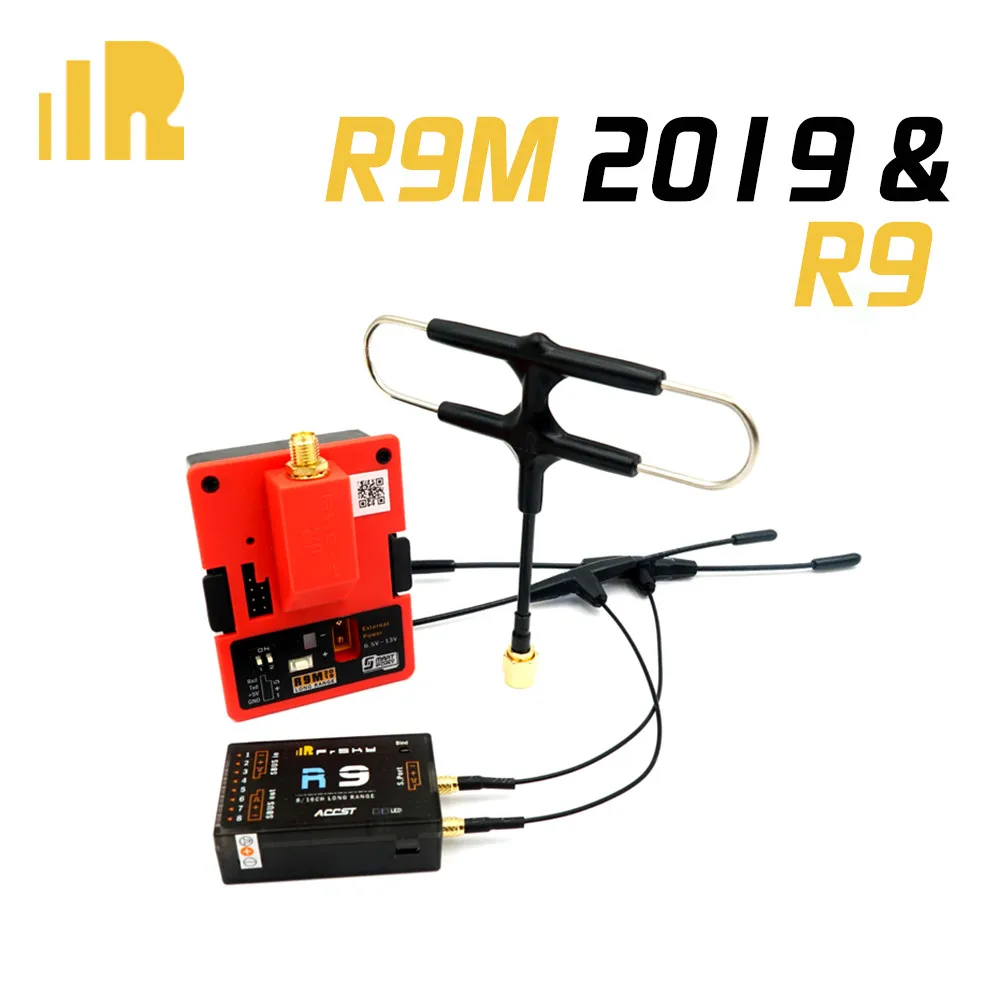 

FrSky R9M2019 Module with mounted Super 8 antenna & R9 Receiver with mounted MMCX T antenna 900MHz Long Range Combo