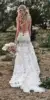 Vintage Mermaid Spaghetti Wedding Dress 2022 V-neck Backless Lace Appliques 3D Flowers Country Bridal Gown Plus Size Custom Made ► Photo 2/6