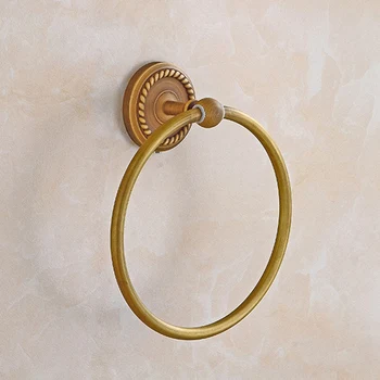 

Bathroom Towel Holder Ring Wall-Mounted Round Antique Brass Towel Ring Towel Rack