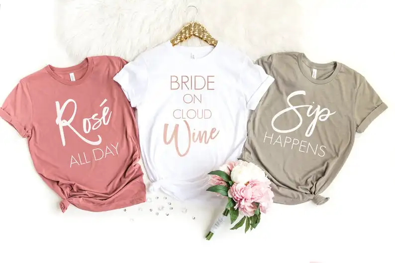Футболка для девичника невесты на облаке вина роза дегустация женский топ