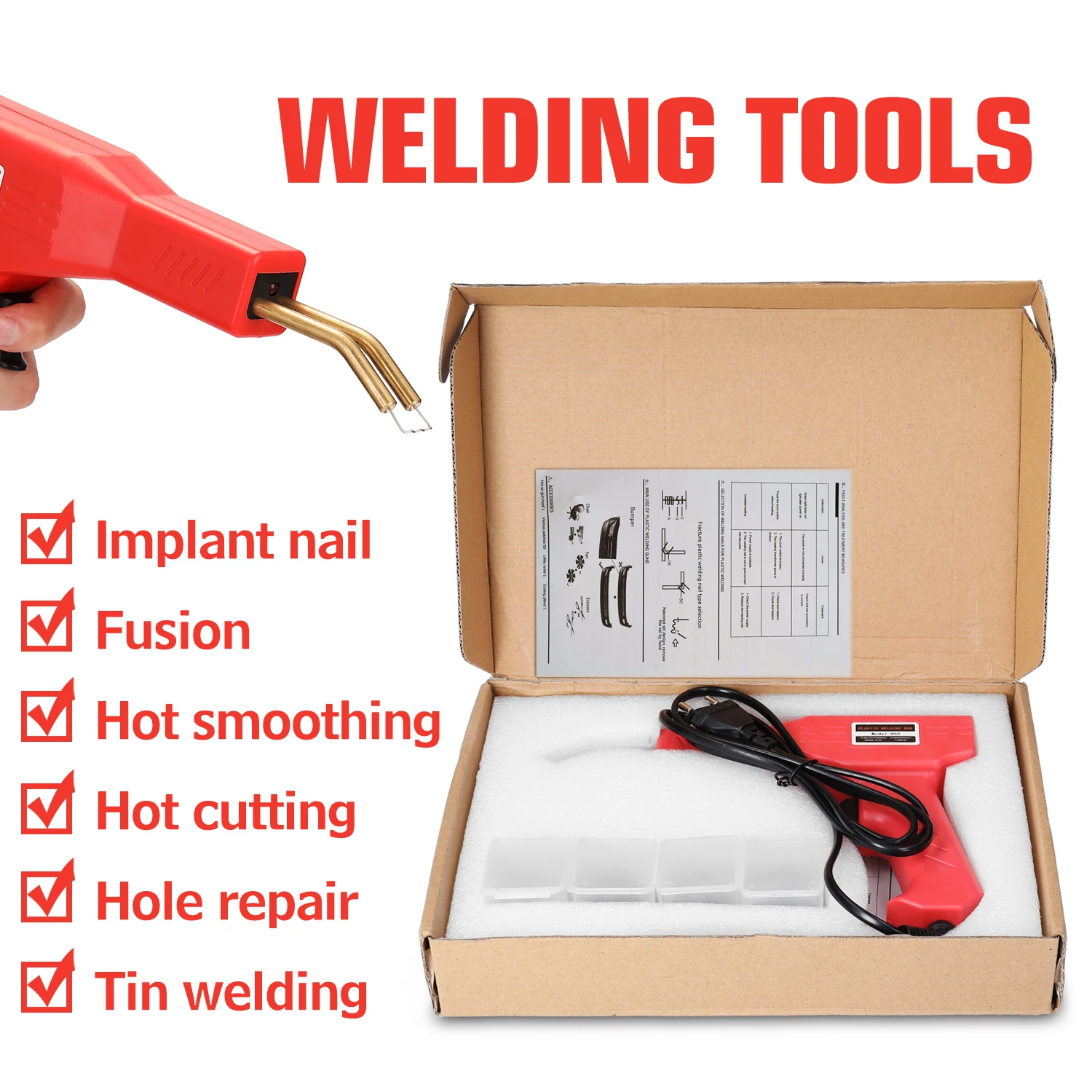 Handy Plastics Welders Garage Tools Hot Staplers Machine Car Bumper Repairing Stapler Welding Tool Staple PVC Repairing Machine inverter welder