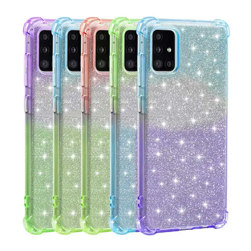 

Ultra Thin Case For Samsung Galaxy A51 Silicon Soft Cover For Samsung A51 SM-A515F A515F A515 Luxury Gradient Glitter Phone Case