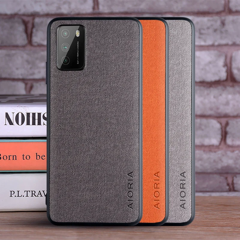 Чехол для Xiaomi Poco M3 Pro 5G coque роскошный текстильный кожаный мягкий чехол телефона