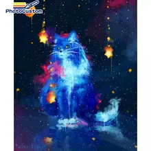 PhotoCustom Pictures By Numbers Cat animals Acrylic Drawing Canvas Oil Painting Numbers For Adults Home Decoration Gift