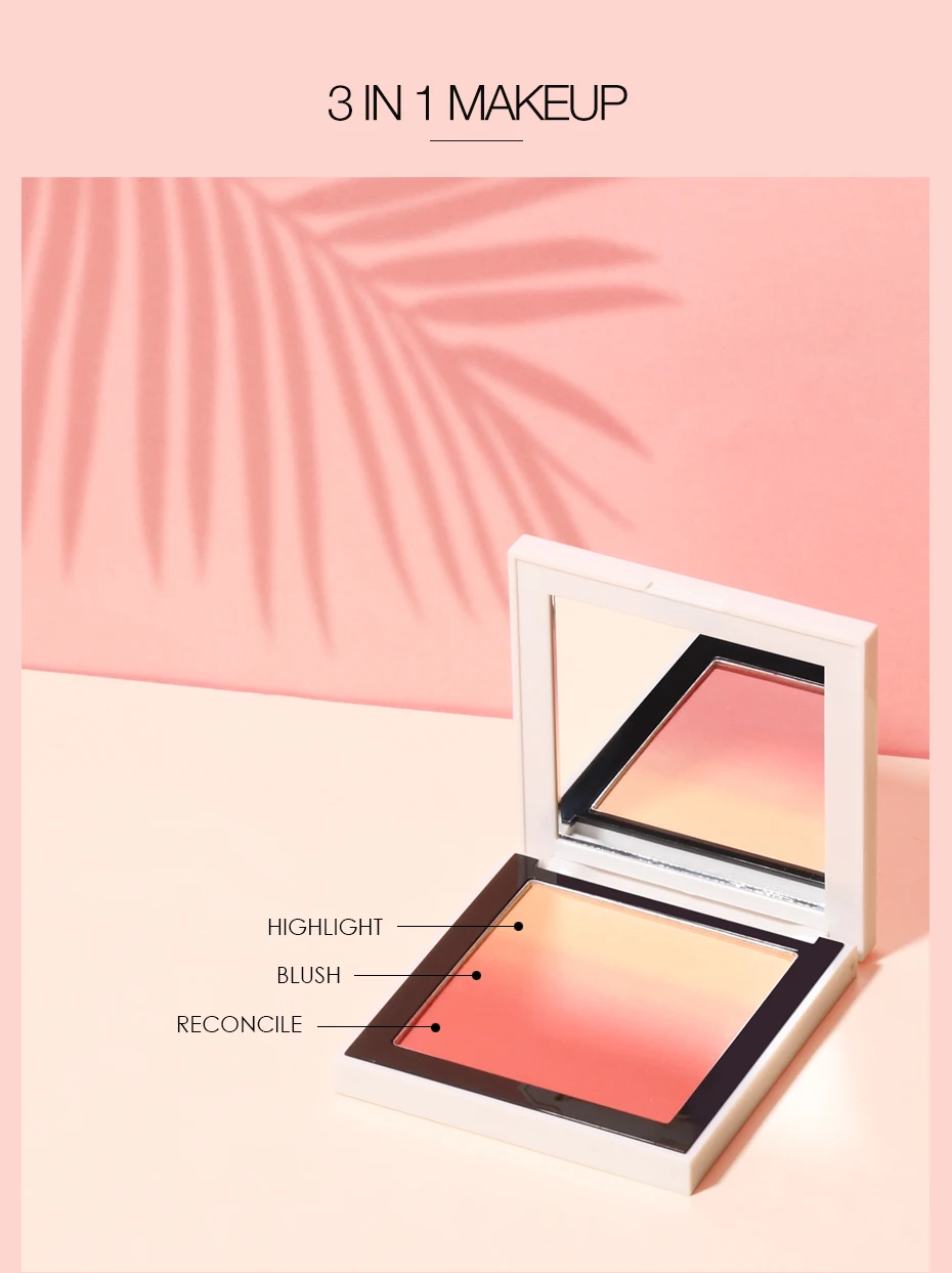 FOCALLURE Brand Face Blush Palette Natural Pink Cheek Waterproof Long Lasting Silky Orange Powder Professional Blush Maquiagem